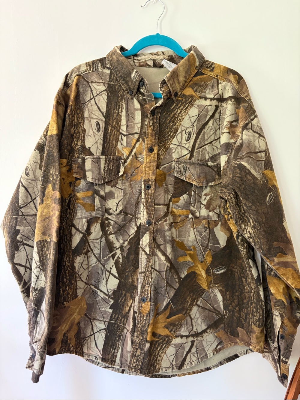 Men's Brown Camouflage Button-Up Jacket